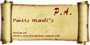 Panitz Atanáz névjegykártya